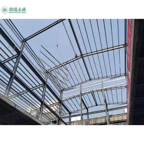 Estrutura de estrutura de aço leve soldada galvanizada fabricada em metal para fábrica industrial de pórticos